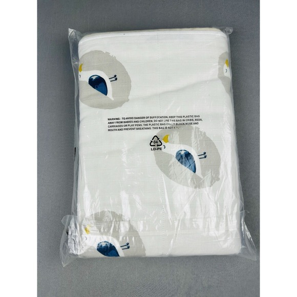 Laas 100%‎ Organic Cotton Muslin Blanket Seagulls NEW 120cm NIP - Picture 4 of 8